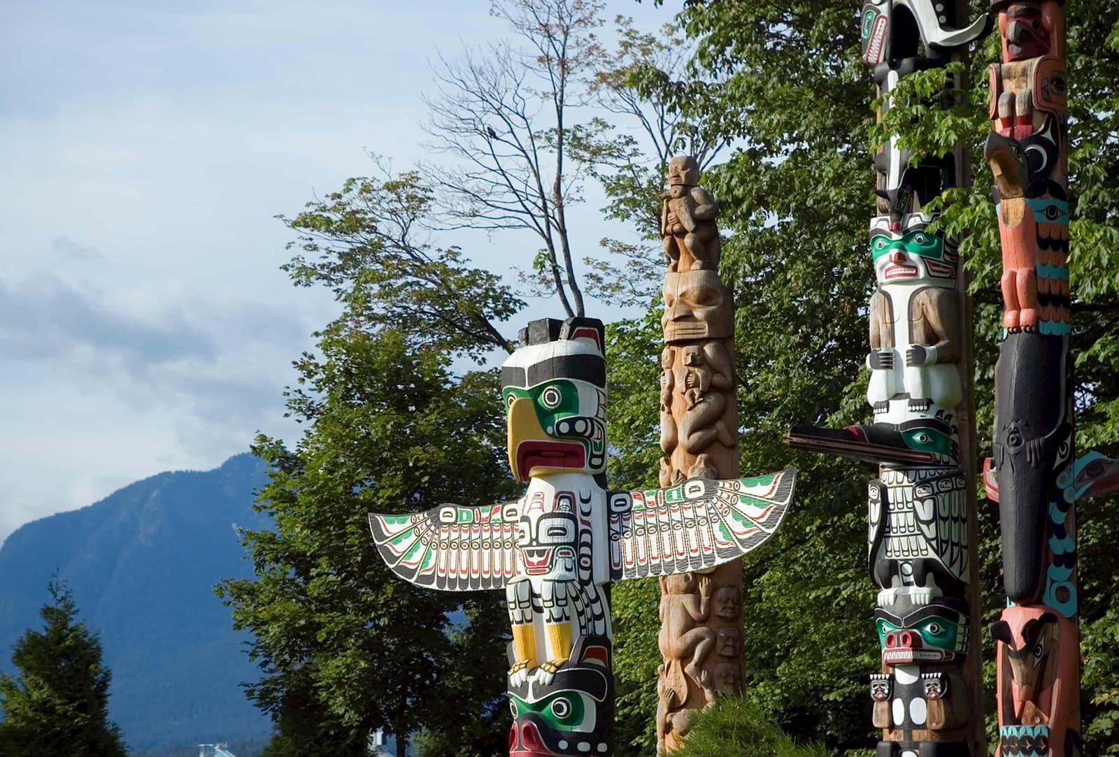 Totem Poles in Vancouver, British Columbia, Canada