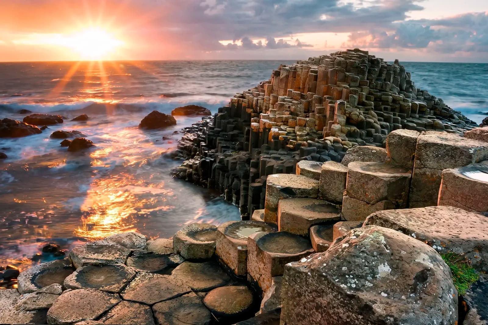Sunset at Giants causeway, Ireland