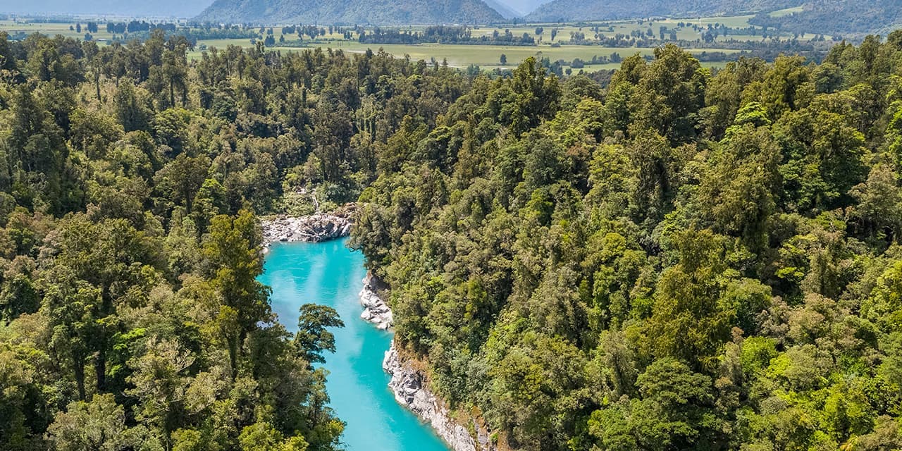 Hokitika Gorge with Mountains in Background
