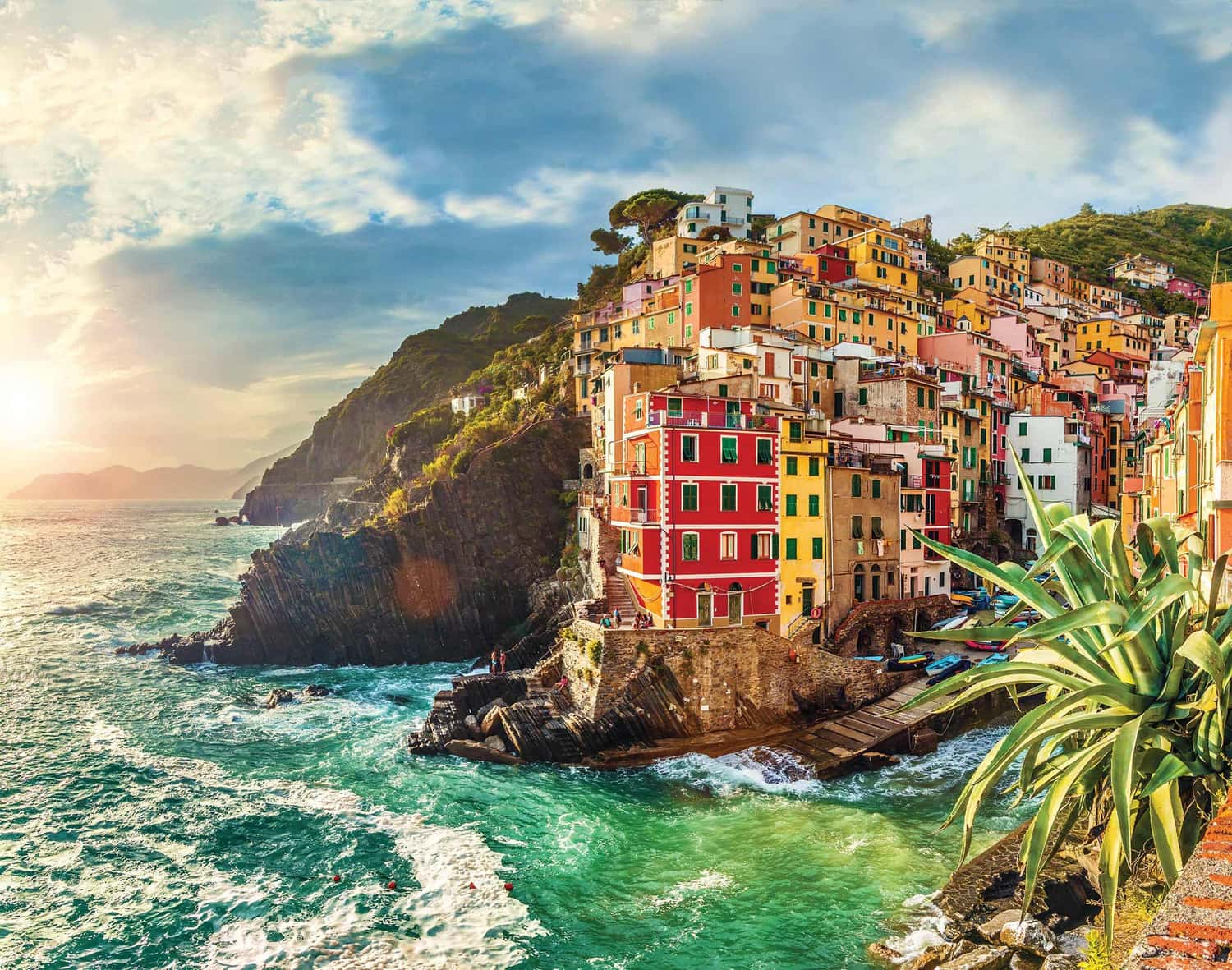 colourful houses on the cliffside of Cinque Terre, Italy