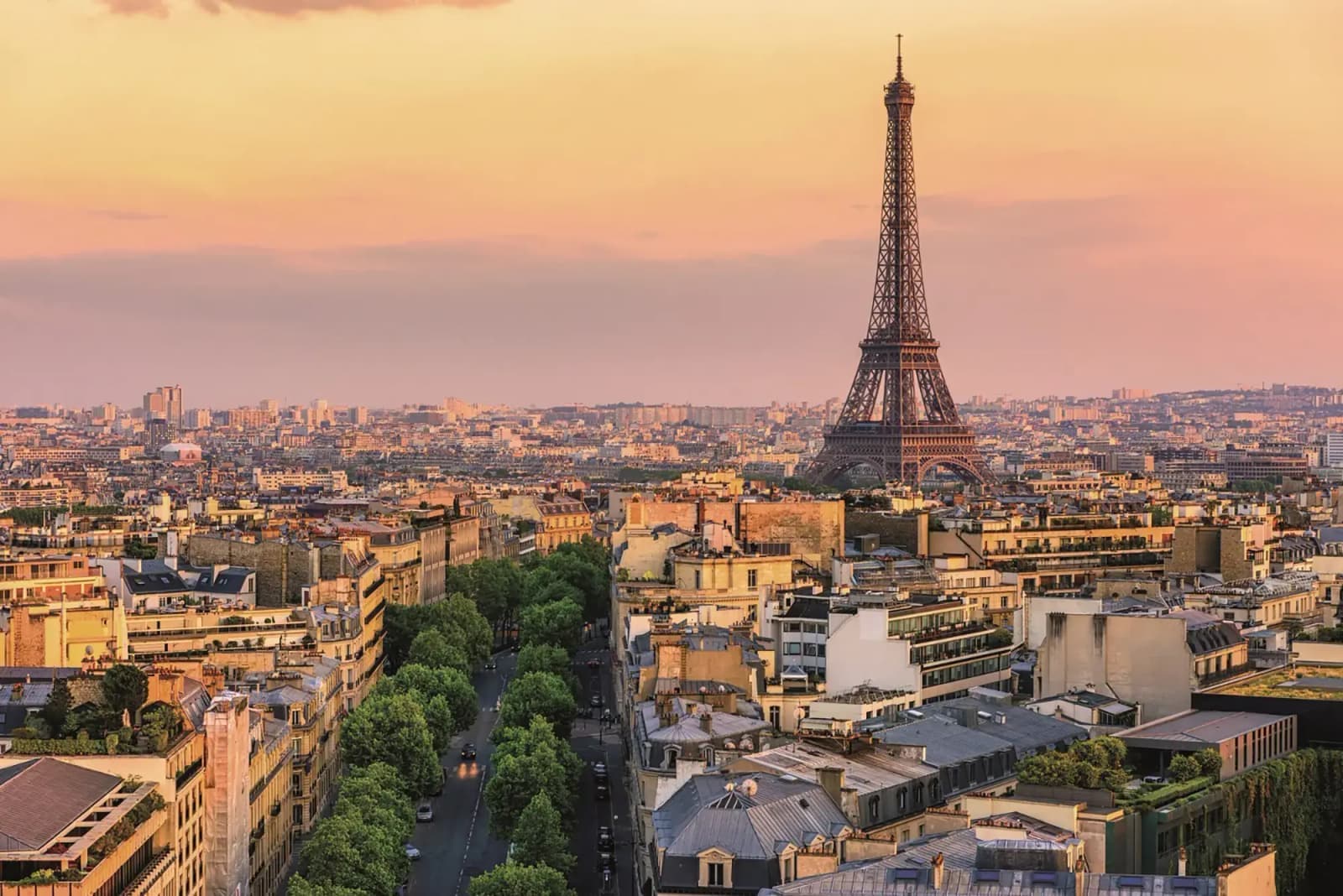 Skyline of Paris with Eiffel Tower, Paris, France