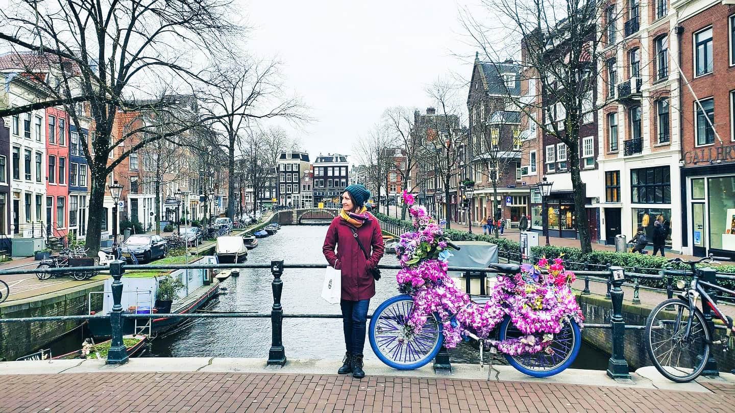 A Dutch Canal In Amsterdam, Netherlands
