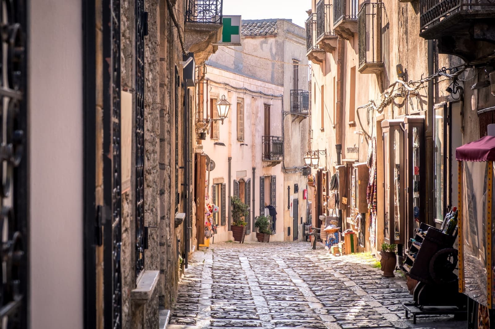 The cobbled streets of Erice, Italy
