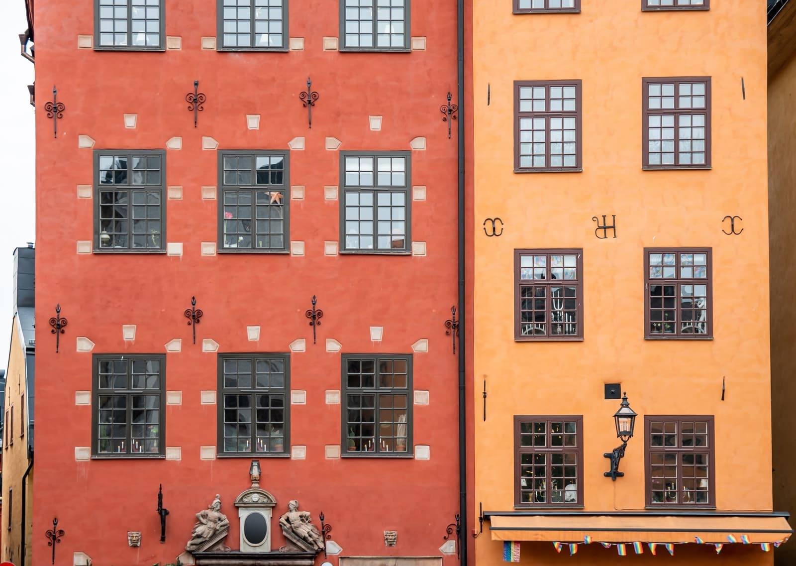 Colourful facades in Gamla Stan, Stockholm, Sweden
