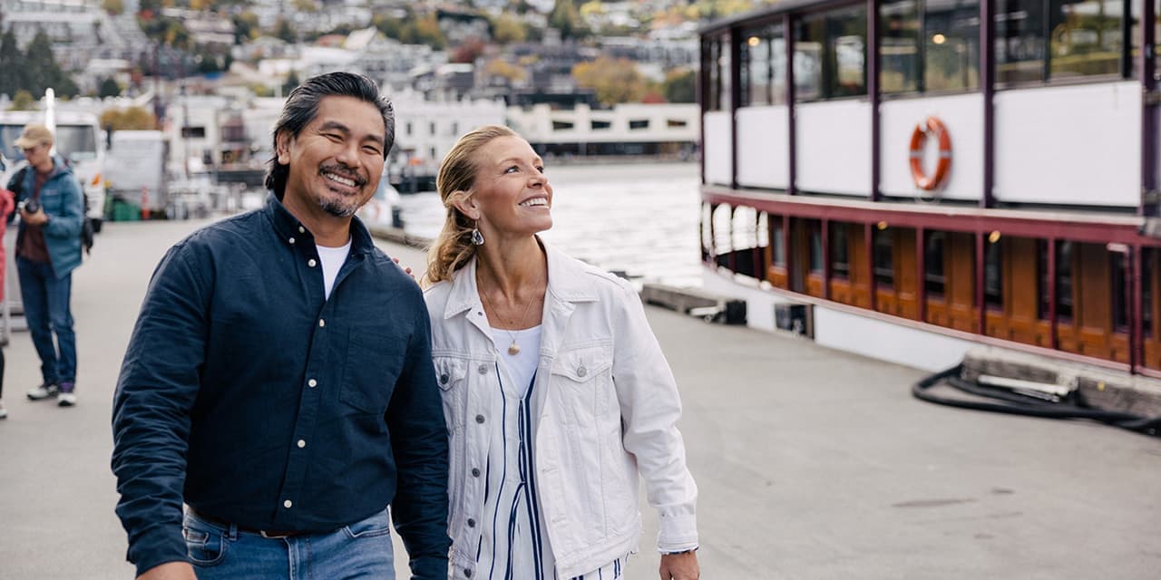 Smiling Couple Boarding Tss Earnslaw In Queenstown