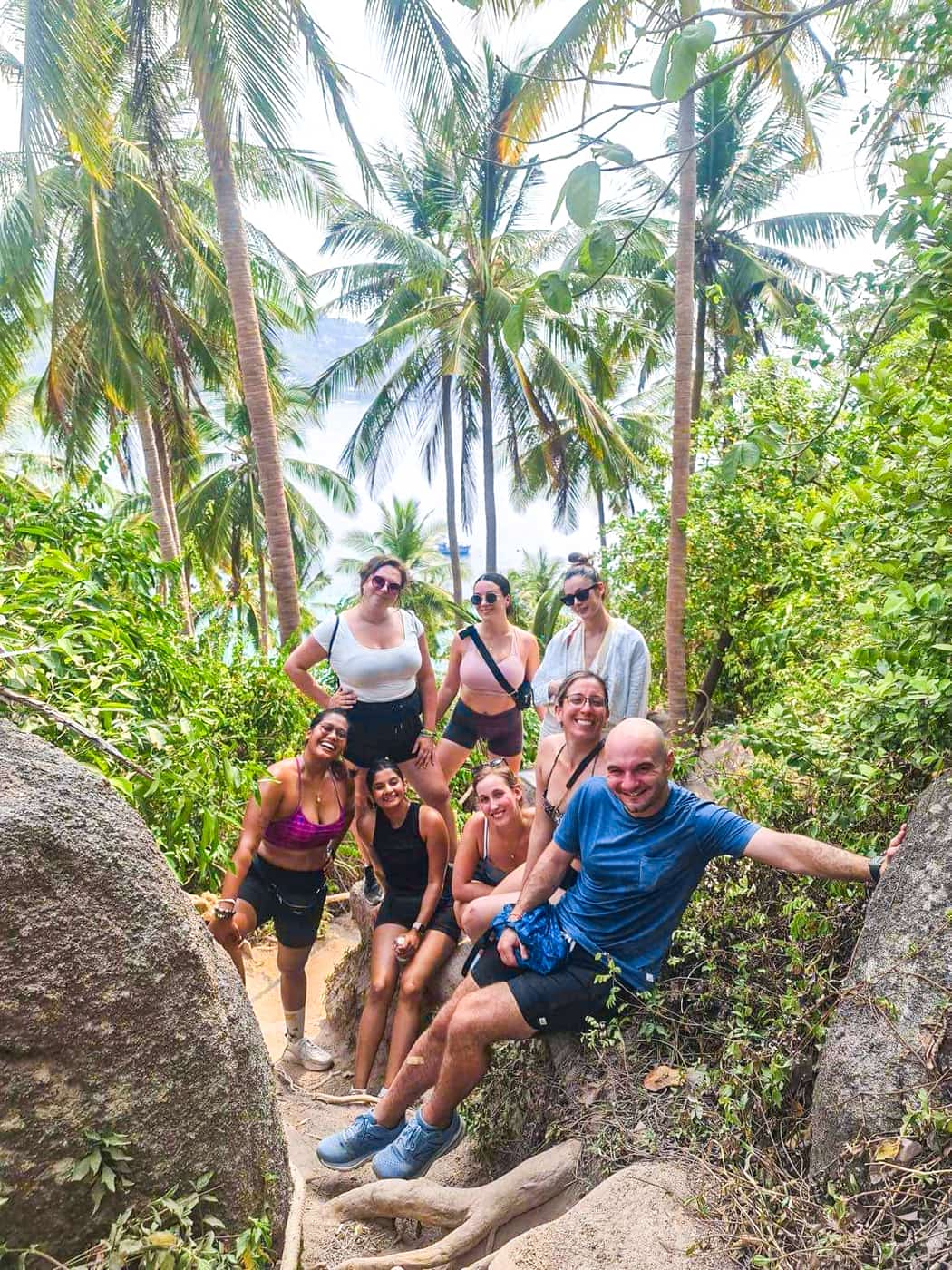 Travellers on a hike of Ang Thong Marine Park in Koh Samui, Thailand