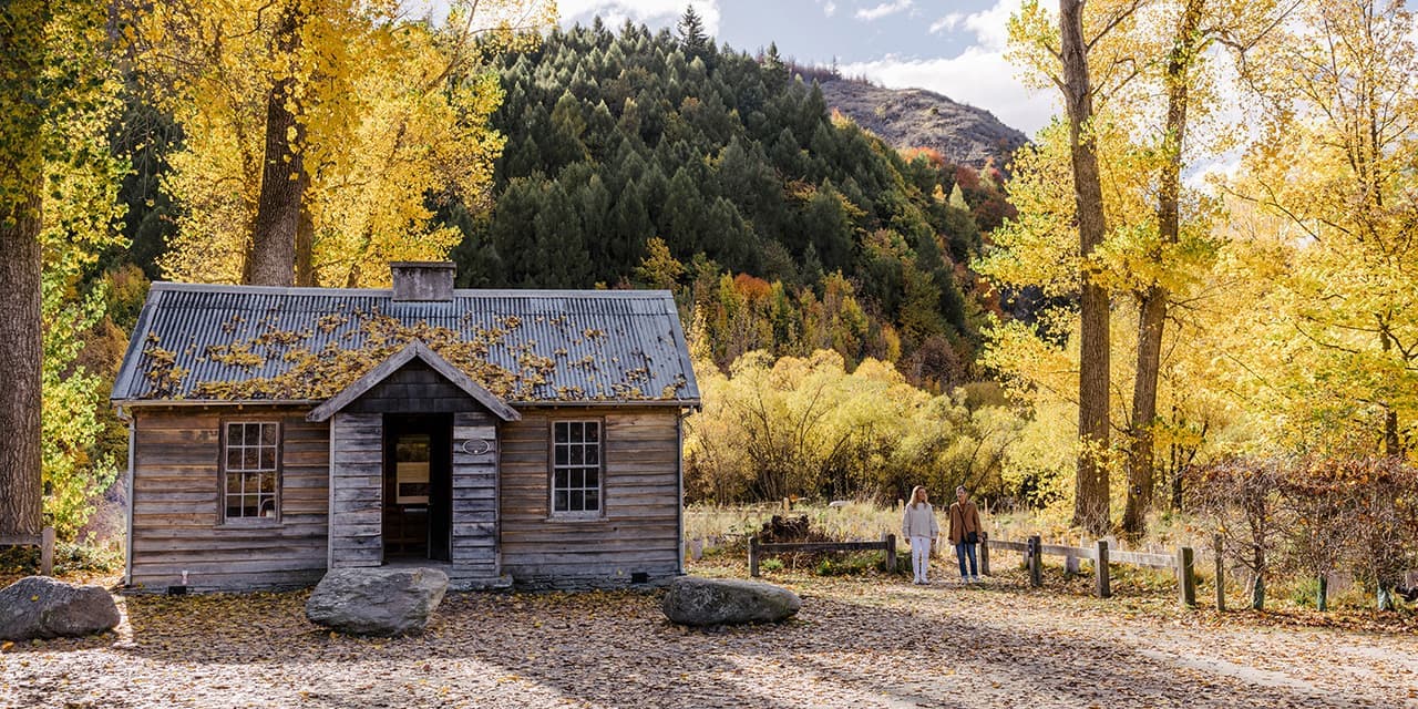 Ladies Walking Among Trees in Arrowtown