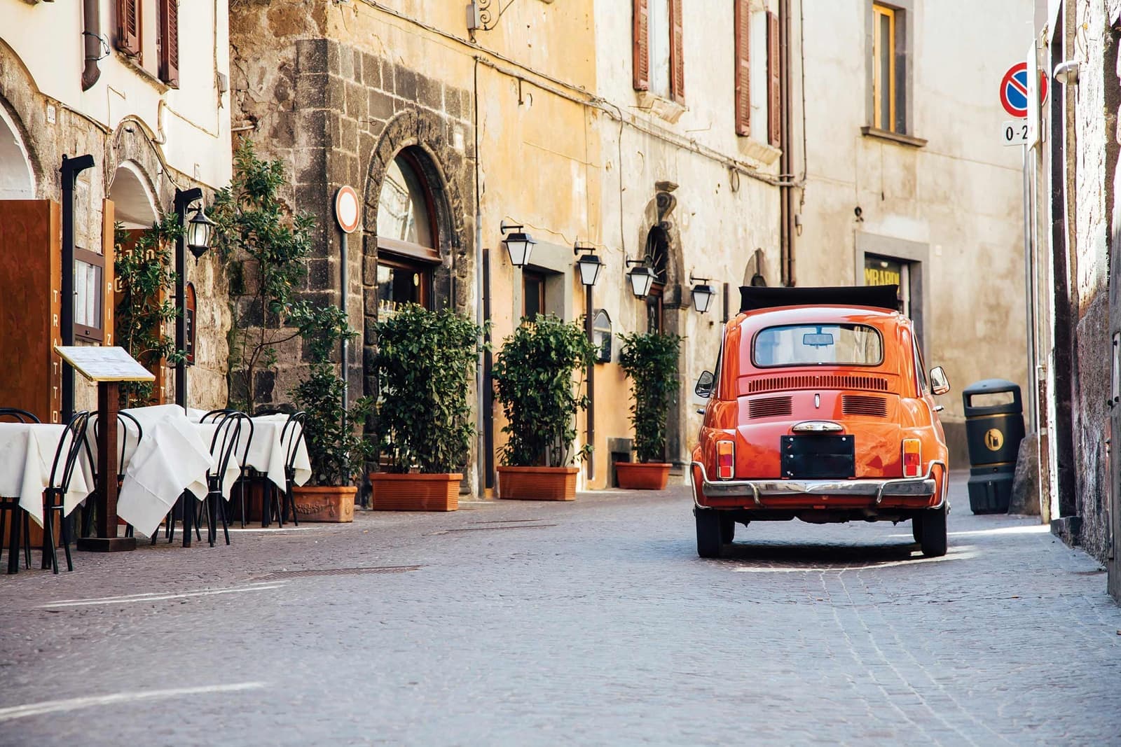 A car on the street in Rome, Italy