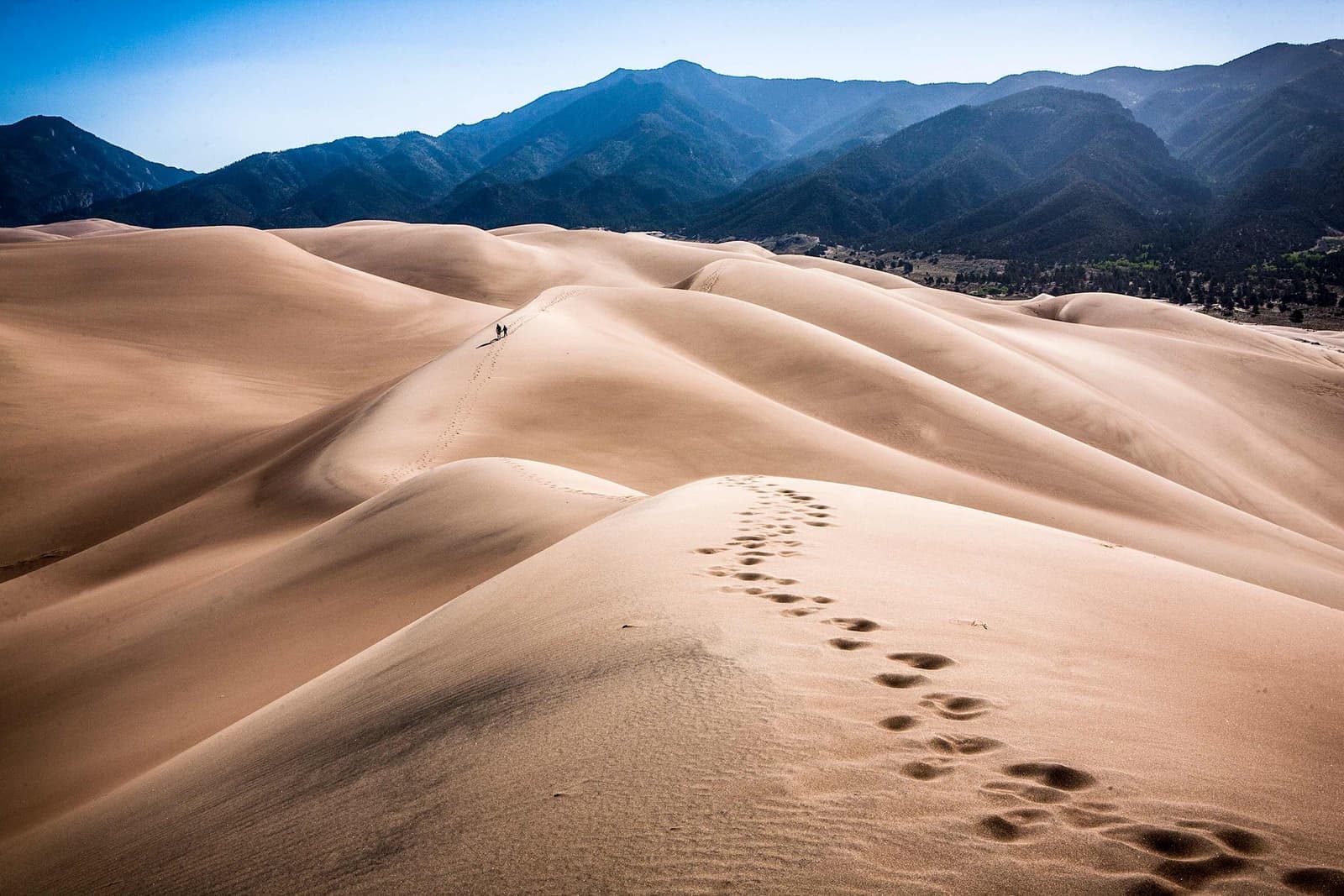 Hikers in the Great Sand Dunes, Colorado, USA