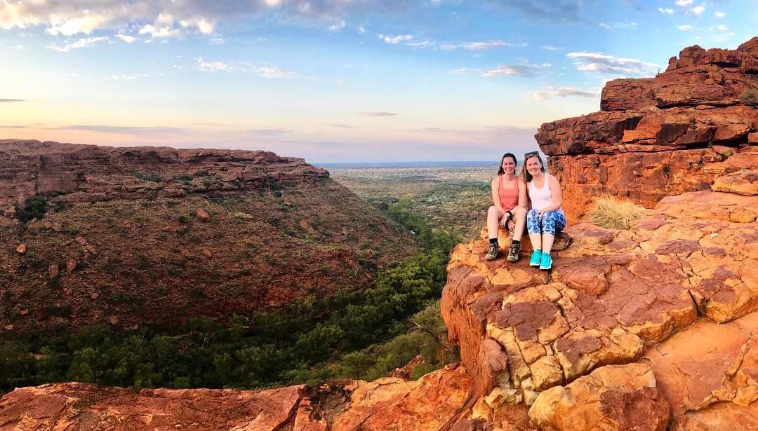 Travellers at Kings Canyon in Petermann, Australia
