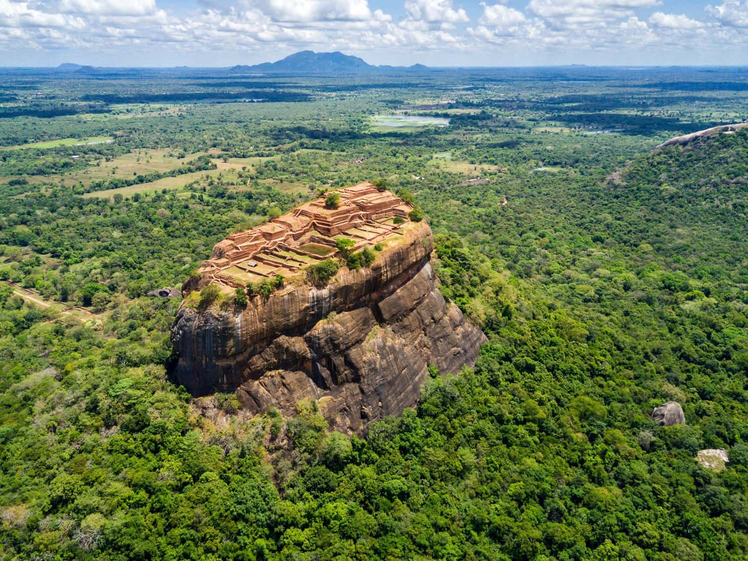 Aerial view of the Sigiriya Lion Rock fortress, Sri Lanka
